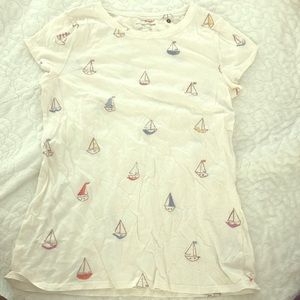 Anthro pilcro tee shirt with sail boats S